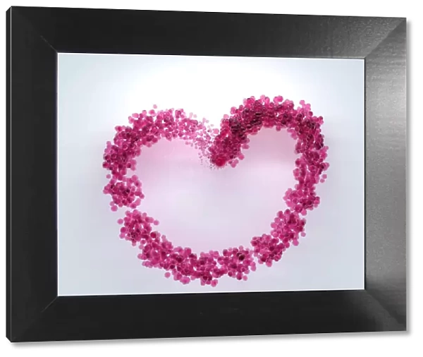 3d-visualisation of pink spheres forming a heart shape
