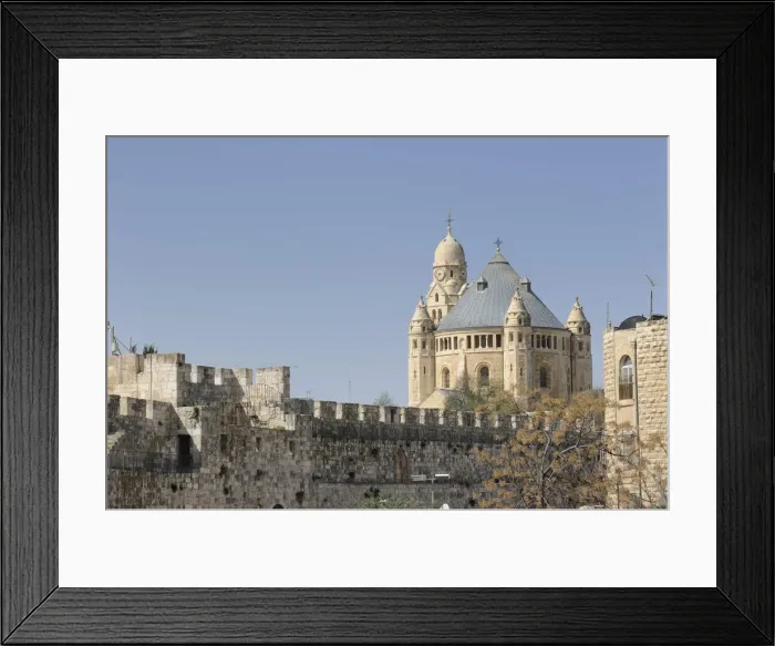 Framed Print : Abbey of the Dormition on Mount Zion, as seen from the historic city walls of Jerusalem, Israel, Middle East Framed Print : Abbey of the Dormition on Mount Zion, as seen from the historic city walls of Jerusalem, Israel, Middle East