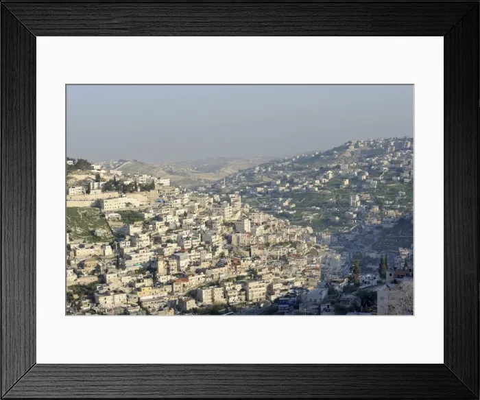 Framed Print : View from the ramparts of the Old City towards southeast towards the Dead Sea along a Wadi, Jerusalem, Israel, Middle East, Southwest Asia Framed Print : View from the ramparts of the Old City towards southeast towards the Dead Sea along a Wadi, Jerusalem, Israel, Middle East, Southwest Asia