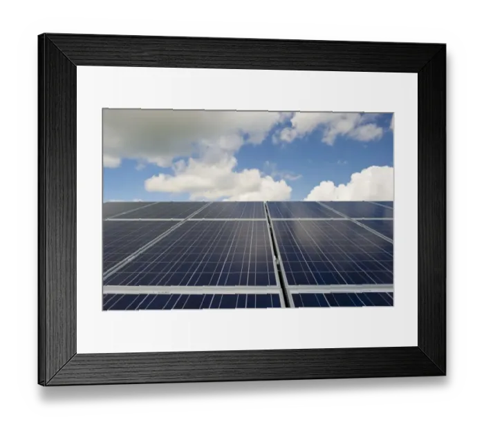 Framed Print : Solar plant near Freiburg im Breisgau, Baden-Wuerttemberg, Germany, Europe
