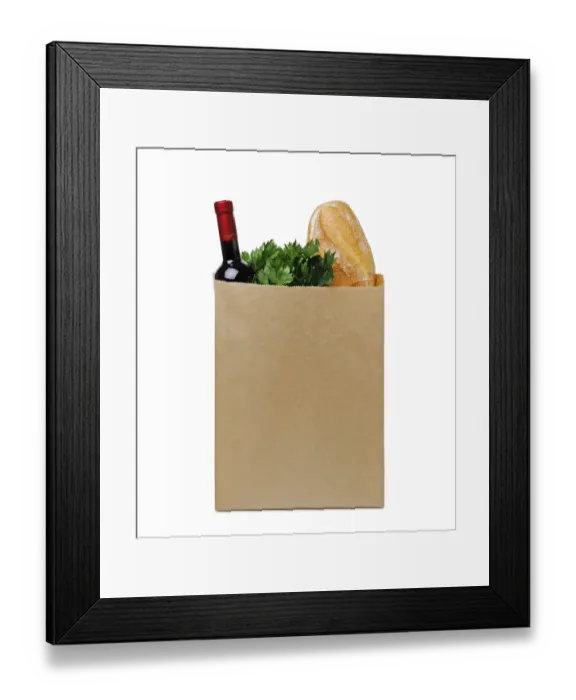 Framed Print : Grocery bag full of groceries Framed Print : Grocery bag full of groceries