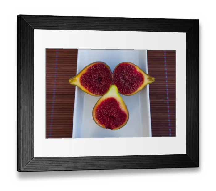 Framed Print : Organic figs, cut Framed Print : Organic figs, cut