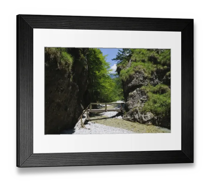 Framed Print : Trail in the Griessbachklamm gorge, Erpfendorf near St. Johann, Tyrol, Austria, Europe Framed Print : Trail in the Griessbachklamm gorge, Erpfendorf near St. Johann, Tyrol, Austria, Europe