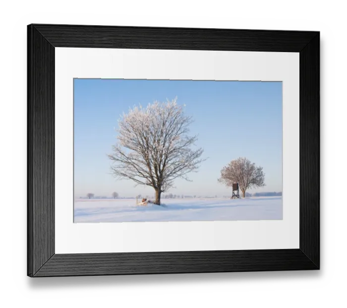 Framed Print : Winter landscape, Lower Saxony, Germany, Europe Framed Print : Winter landscape, Lower Saxony, Germany, Europe