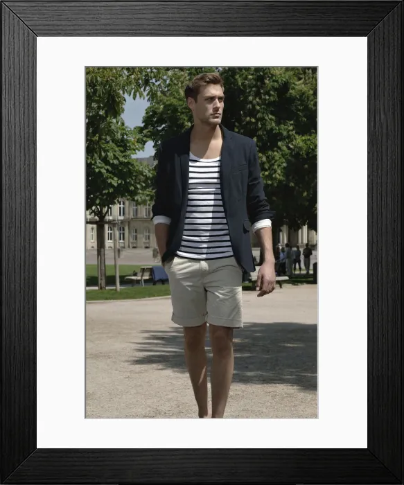 Framed Print : Man in shorts in the city Framed Print : Man in shorts in the city