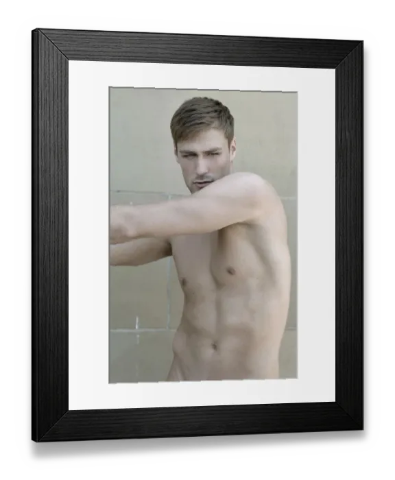 Framed Print : Portrait of a young bare-chested man Framed Print : Portrait of a young bare-chested man