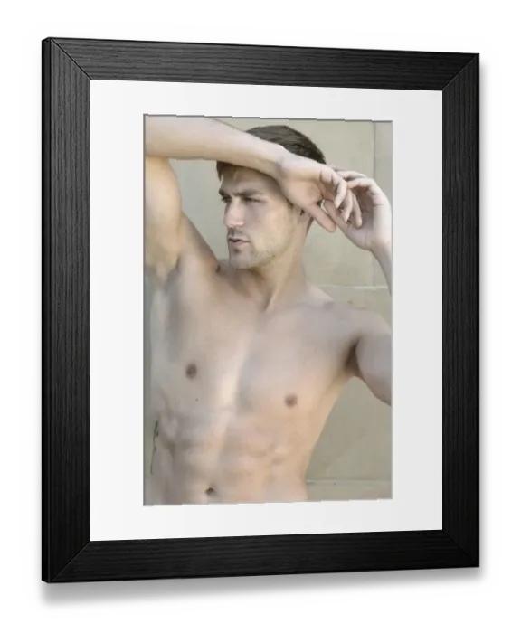 Framed Print : Portrait of a young bare-chested man Framed Print : Portrait of a young bare-chested man