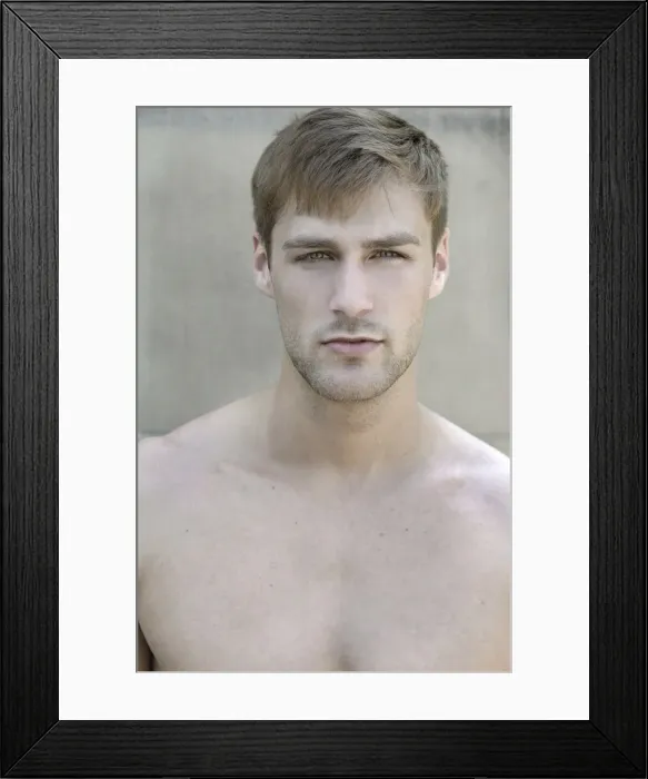 Framed Print : Portrait of a young bare-chested man Framed Print : Portrait of a young bare-chested man
