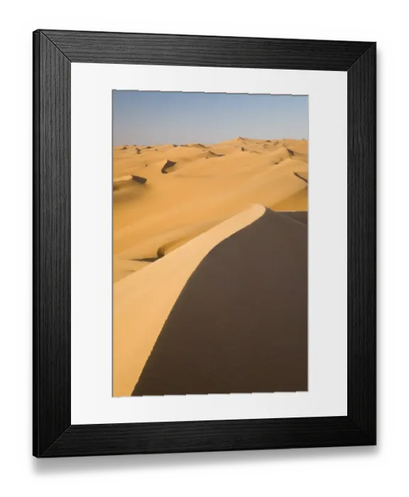 Framed Print : Sand dunes in the Libyan Desert, Sahara, Libya, North Africa, Africa