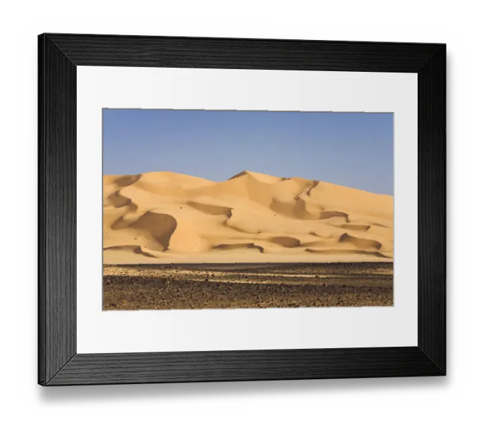 Framed Print : Sand dunes in the Libyan Desert, Sahara, Libya, North Africa, Africa