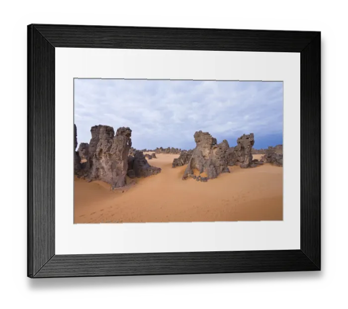 Framed Print : Stone desert, Tassili Maridet, Libyan Desert, Libya, Sahara, North Africa, Africa