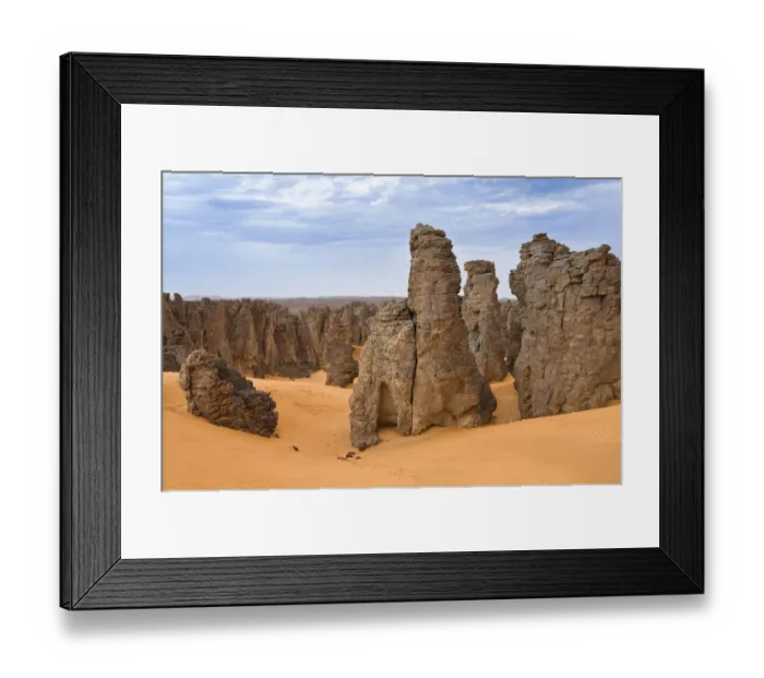 Framed Print : Stone desert, Tassili Maridet, Libyan Desert, Libya, Sahara, North Africa, Africa