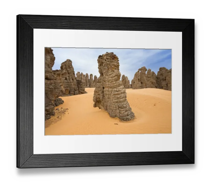 Framed Print : Stone desert, Tassili Maridet, Libyan Desert, Libya, Sahara, North Africa, Africa