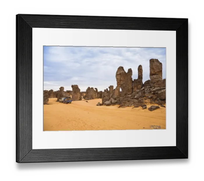 Framed Print : Stone desert, Tassili Maridet, Libyan Desert, Libya, Sahara, North Africa, Africa