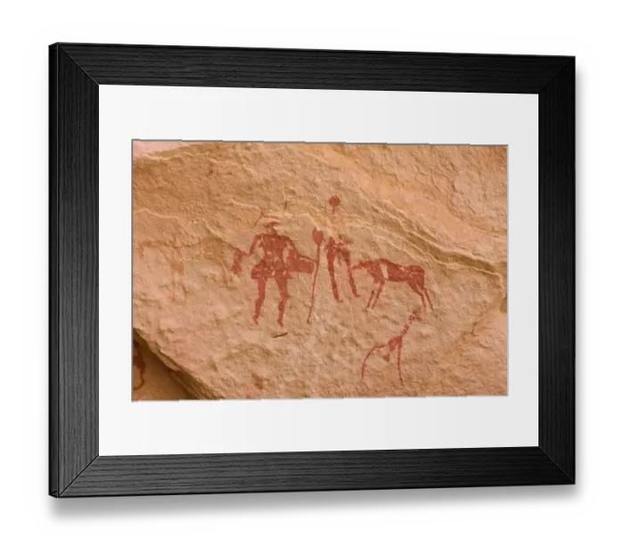 Framed Print : Prehistoric rock drawings in the Awis Valley, Akakus Mountains, Libyan Desert, Libya, Sahara, North Africa, Africa Framed Print : Prehistoric rock drawings in the Awis Valley, Akakus Mountains, Libyan Desert, Libya, Sahara, North Africa, Africa