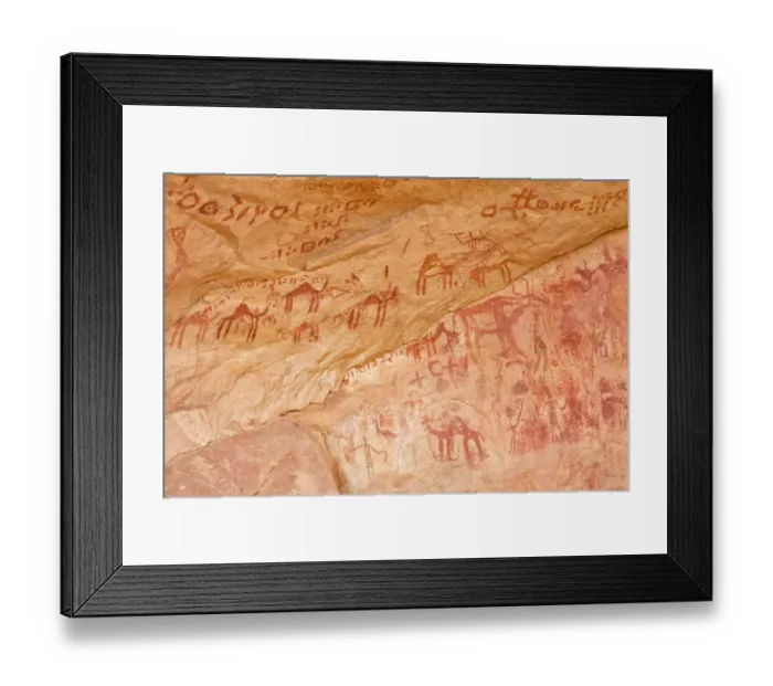 Framed Print : Prehistoric rock drawings in the Tadrart Valley, Akakus Mountains, Libyan Desert, Libya, Sahara, North Africa, Africa Framed Print : Prehistoric rock drawings in the Tadrart Valley, Akakus Mountains, Libyan Desert, Libya, Sahara, North Africa, Africa