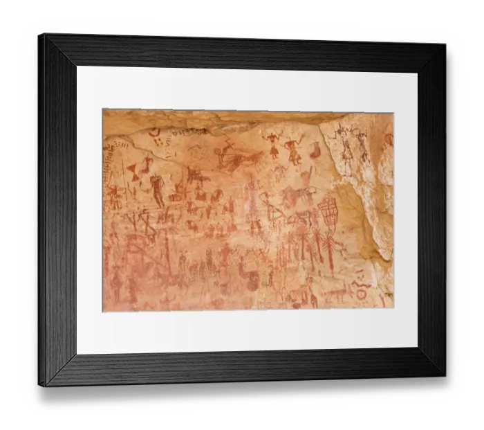 Framed Print : Prehistoric rock drawings in the Tadrart Valley, Akakus Mountains, Libyan Desert, Libya, Sahara, North Africa, Africa Framed Print : Prehistoric rock drawings in the Tadrart Valley, Akakus Mountains, Libyan Desert, Libya, Sahara, North Africa, Africa
