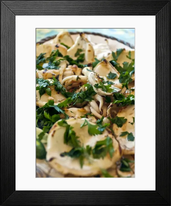 Framed Print : Roasted cuttlefish seafood salad, Naples, Campania, Italy, Europe
