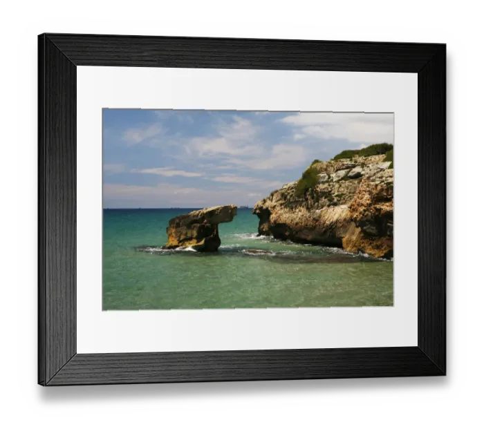 Framed Print : Mediterranean coast in Tarragona, Catalonia, Spain, Europe Framed Print : Mediterranean coast in Tarragona, Catalonia, Spain, Europe
