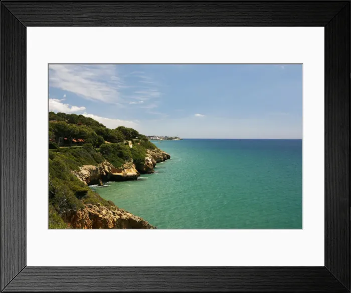 Framed Print : Mediterranean coast in Tarragona, Catalonia, Spain, Europe Framed Print : Mediterranean coast in Tarragona, Catalonia, Spain, Europe