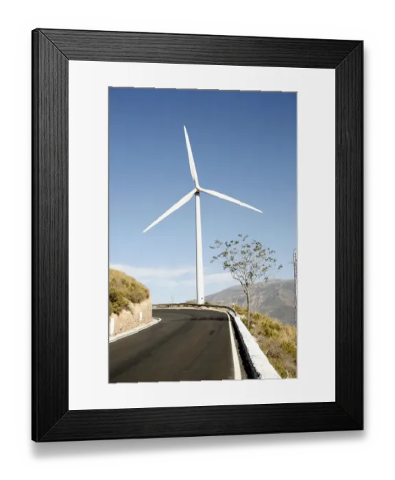 Framed Print : Wind turbine in Lanjaron, Alpujarra, Sierra Nevada, Andalucia, southern Spain, Europe