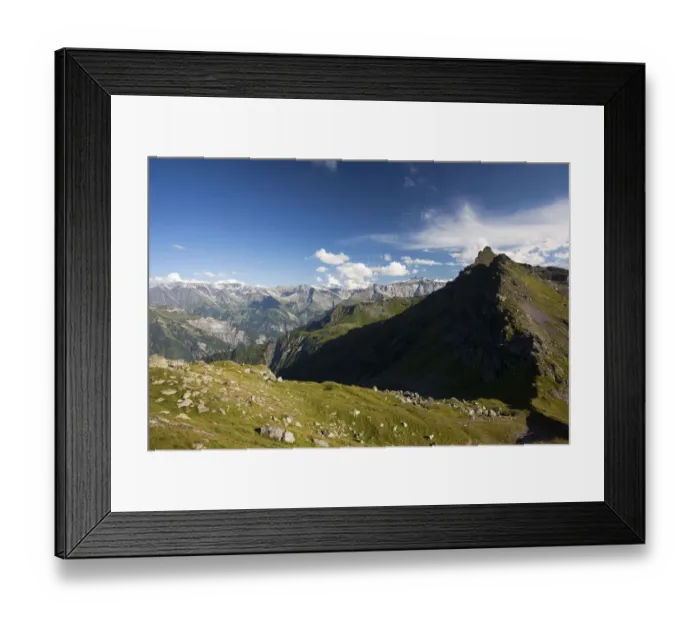 Framed Print : View towards the Glarus Alps from Vorder Hohberg Mountain near Glarus, Canton of Glarus, Switzerland, Europe Framed Print : View towards the Glarus Alps from Vorder Hohberg Mountain near Glarus, Canton of Glarus, Switzerland, Europe