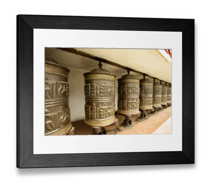 Framed Print : Buddhist prayer wheels on the exterior wall of the Swayambhunath Stupa Temple, also called Monkey Temple, Kathmandu, Nepal, Asia Framed Print : Buddhist prayer wheels on the exterior wall of the Swayambhunath Stupa Temple, also called Monkey Temple, Kathmandu, Nepal, Asia