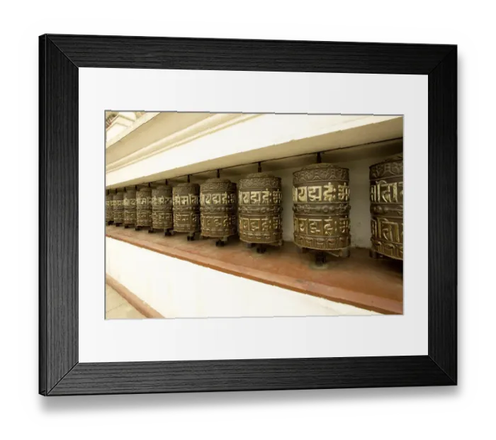 Framed Print : Buddhist prayer wheels on the exterior wall of the Swayambhunath Stupa Temple, also called Monkey Temple, Kathmandu, Nepal, Asia Framed Print : Buddhist prayer wheels on the exterior wall of the Swayambhunath Stupa Temple, also called Monkey Temple, Kathmandu, Nepal, Asia