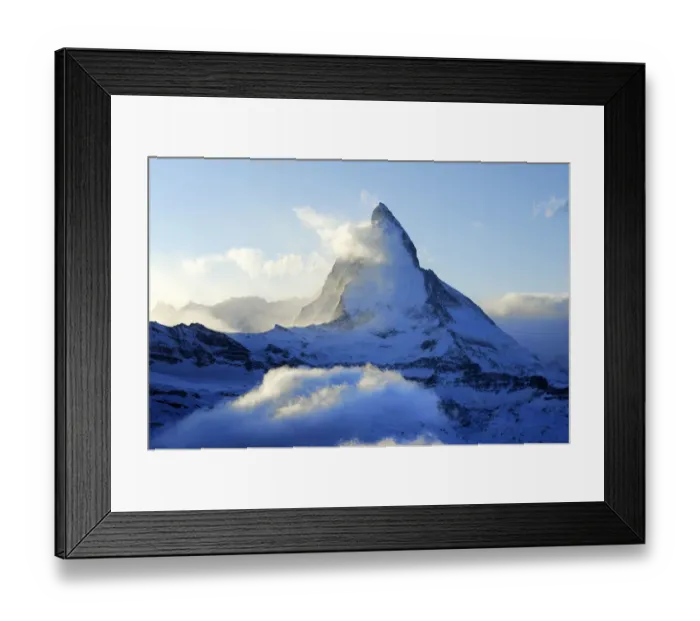 Framed Print : Matterhorn veiled with clouds, Zermatt, Valais, Switzerland, Europe Framed Print : Matterhorn veiled with clouds, Zermatt, Valais, Switzerland, Europe