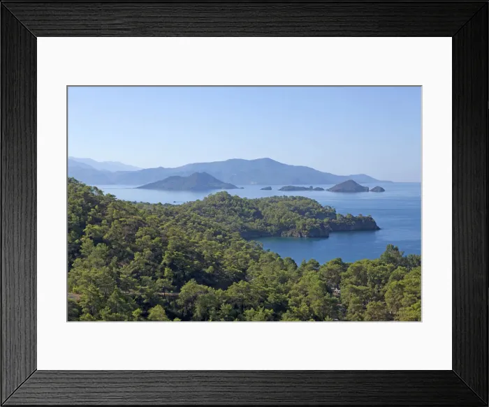 Framed Print : Bay near Fethiye, Turkish Aegean, Turkey, Asia Framed Print : Bay near Fethiye, Turkish Aegean, Turkey, Asia