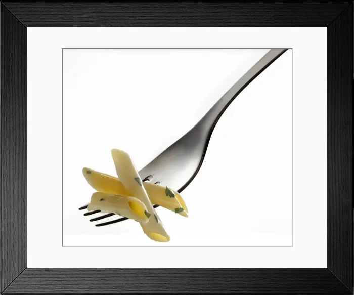 Framed Print : Penne pasta on a fork Framed Print : Penne pasta on a fork