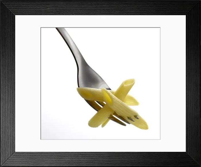 Framed Print : Penne pasta on a fork Framed Print : Penne pasta on a fork