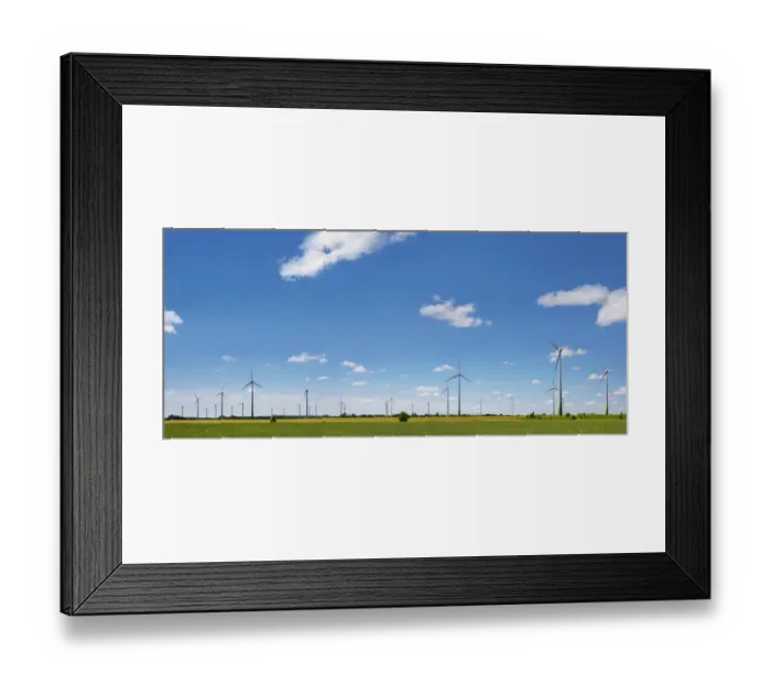 Framed Print : Wind turbines in a summer landscape, Brandenburg, Germany, Europe Framed Print : Wind turbines in a summer landscape, Brandenburg, Germany, Europe