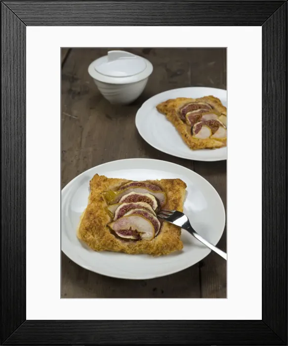 Framed Print : Puff pastry tartlet with pears and figs Framed Print : Puff pastry tartlet with pears and figs