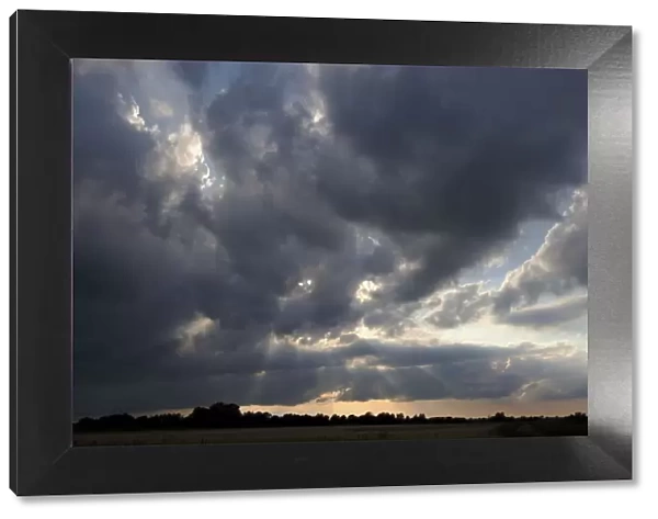 Cloudy sky, Wuemmewiesen nature reserve, Bremen, Germany, Europe