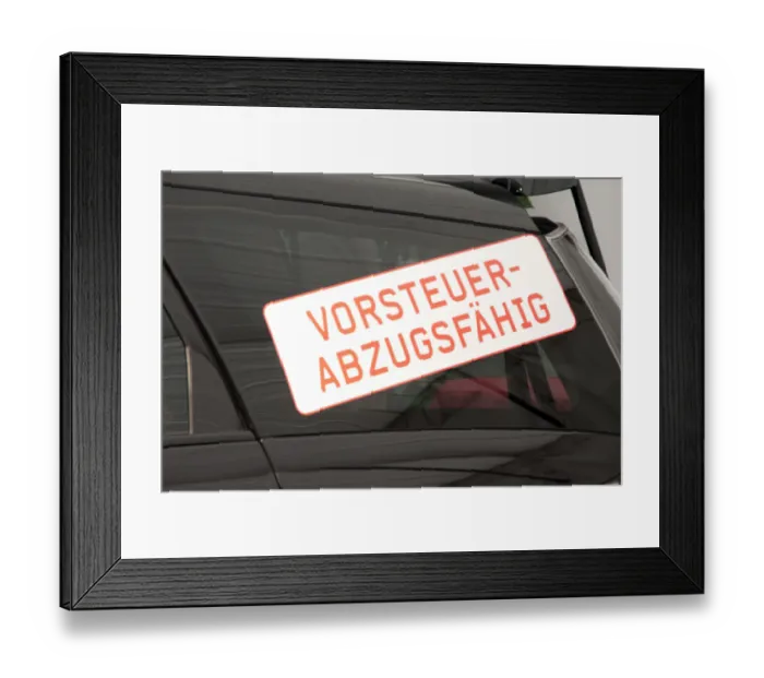 Framed Print : Car sticker, vorsteuerabzugsfaehig, German for VAT deductible Framed Print : Car sticker, vorsteuerabzugsfaehig, German for VAT deductible