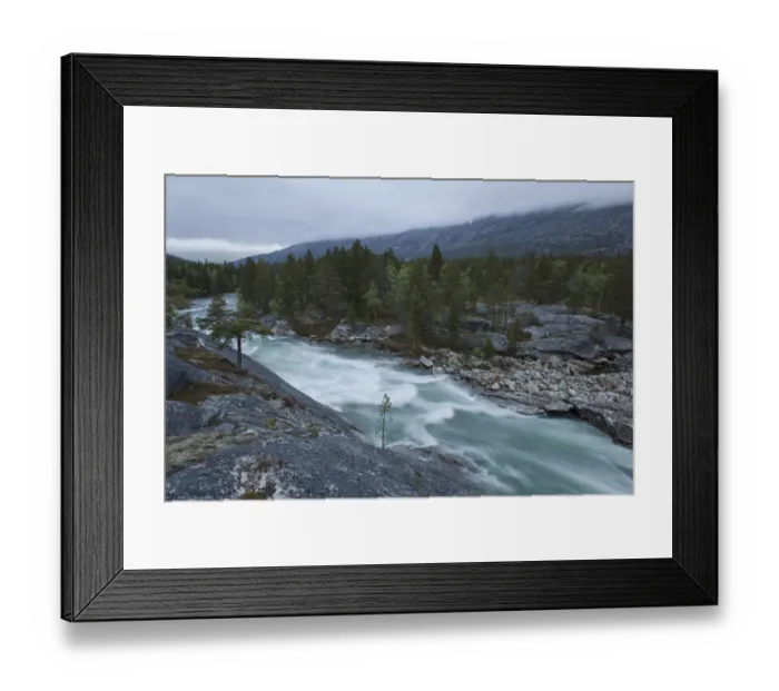 Framed Print : River in the Norwegian Plateau, Norway, Scandinavia, Europe