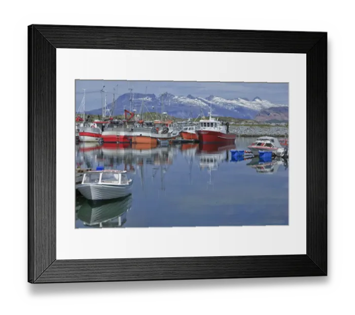 Framed Print : Fishing boats in the harbour of Vevelstadt, Stokkefjorden, Norway, Scandinavia, Europe Framed Print : Fishing boats in the harbour of Vevelstadt, Stokkefjorden, Norway, Scandinavia, Europe