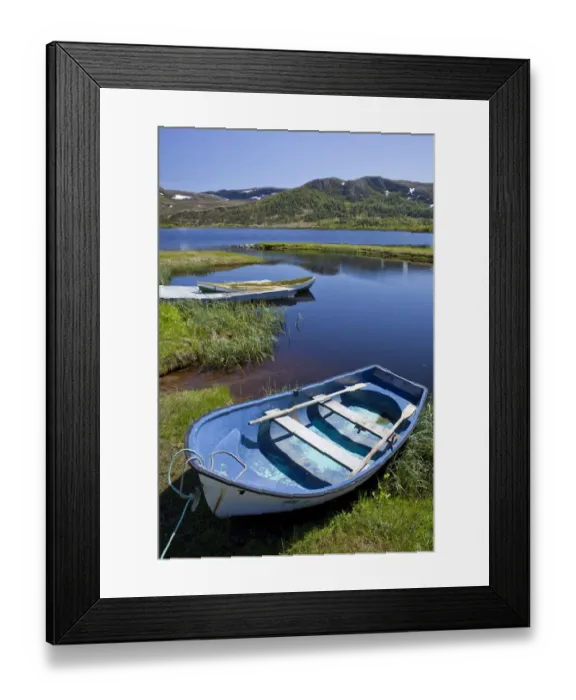 Framed Print : Fishing boats on the clear lake Almotjonna, Denstad, Norway, Scandinavia, Europe Framed Print : Fishing boats on the clear lake Almotjonna, Denstad, Norway, Scandinavia, Europe