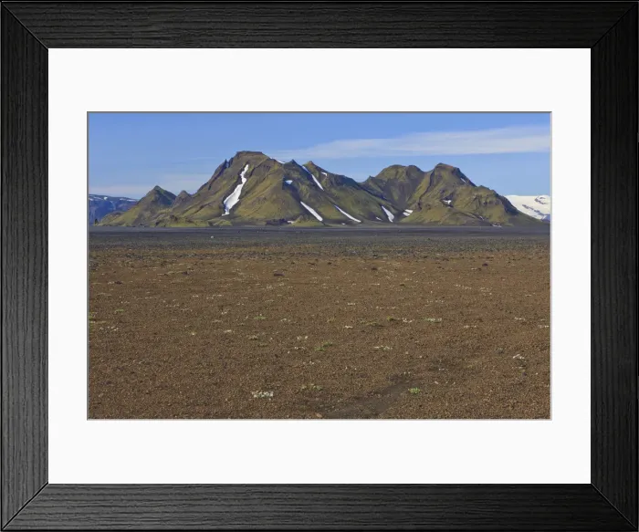 Framed Print : Mountains in an arid volcanic landscape, Eyjafjallajoekull, Iceland, Europe