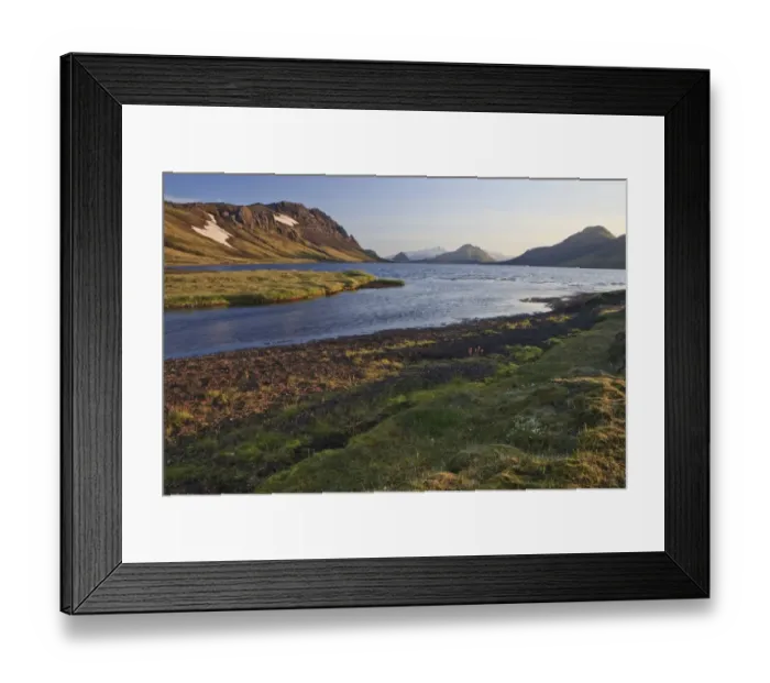 Framed Print : Evening on a lake in a volcanic landscape, Alftavatn, Iceland, Europe Framed Print : Evening on a lake in a volcanic landscape, Alftavatn, Iceland, Europe