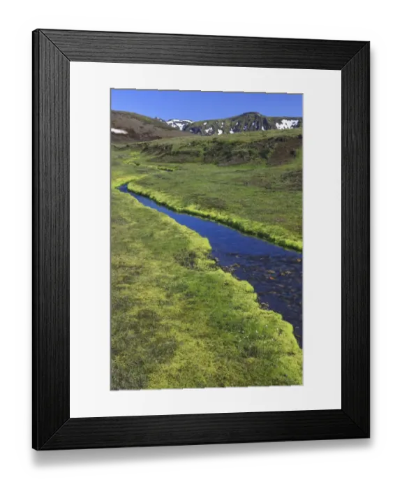 Framed Print : Clear stream in a volcanic landscape, Eyjafjallajoekull, Iceland, Europe Framed Print : Clear stream in a volcanic landscape, Eyjafjallajoekull, Iceland, Europe