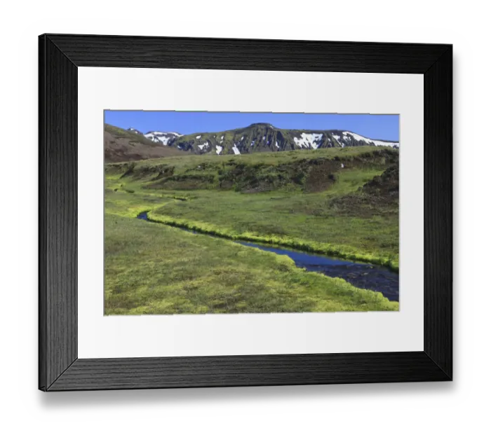 Framed Print : Clear stream in a volcanic landscape, Eyjafjallajoekull, Iceland, Europe Framed Print : Clear stream in a volcanic landscape, Eyjafjallajoekull, Iceland, Europe