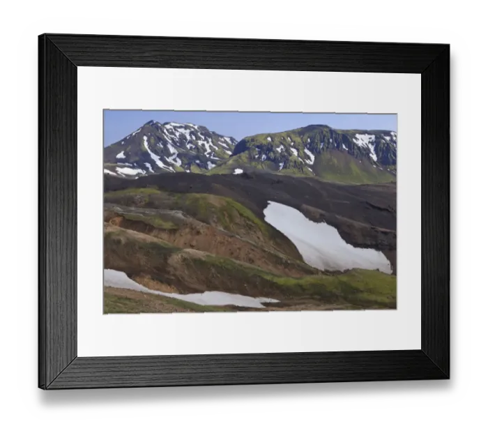 Framed Print : Volcanic landscape with snow fields, Eyjafjallajoekull, Iceland, Europe Framed Print : Volcanic landscape with snow fields, Eyjafjallajoekull, Iceland, Europe