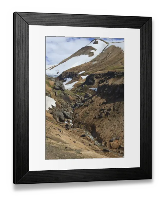 Framed Print : River in front of a snow-covered volcano, Eyjafjallajoekull, Iceland, Europe Framed Print : River in front of a snow-covered volcano, Eyjafjallajoekull, Iceland, Europe