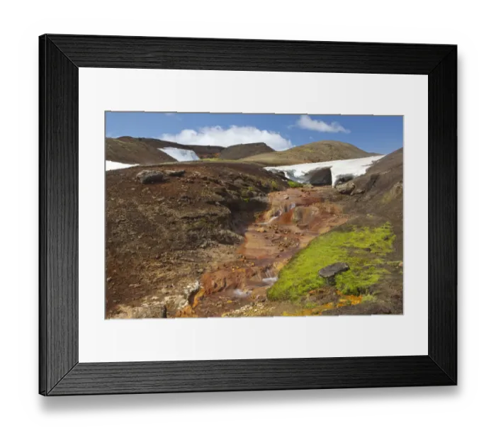 Framed Print : Hot red stream in a volcanic landscape, Eyjafjallajoekull, Iceland, Europe Framed Print : Hot red stream in a volcanic landscape, Eyjafjallajoekull, Iceland, Europe