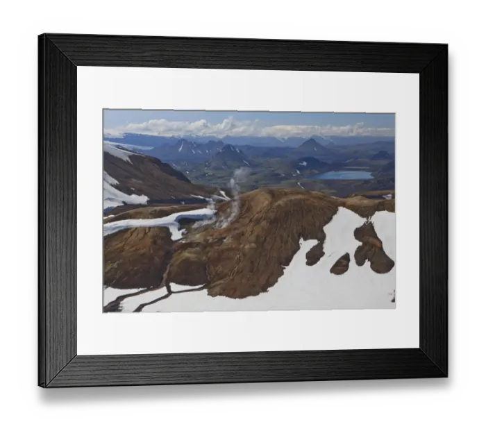 Framed Print : Snow-covered smoking crater in a volcanic landscape, Eyjafjallajoekull, Iceland, Europe Framed Print : Snow-covered smoking crater in a volcanic landscape, Eyjafjallajoekull, Iceland, Europe