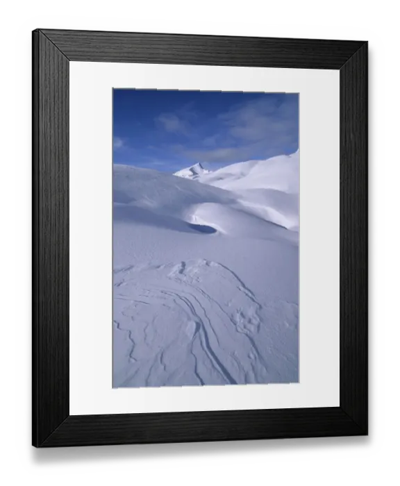 Framed Print : Snow drifts in front of Monte Sella de Sennes, Fanes-Sennes-Prags Nature Park, Dolomites, Italy, Europe Framed Print : Snow drifts in front of Monte Sella de Sennes, Fanes-Sennes-Prags Nature Park, Dolomites, Italy, Europe