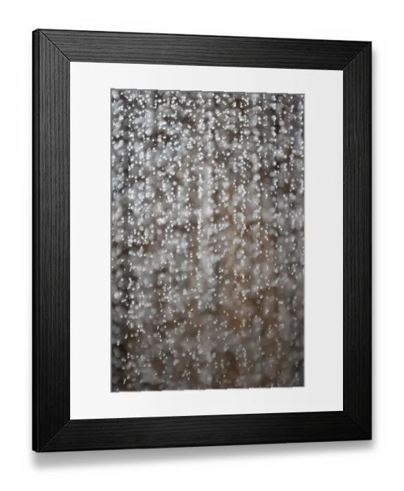 Framed Print : Dropping water, water drops, in front of bamboo Framed Print : Dropping water, water drops, in front of bamboo