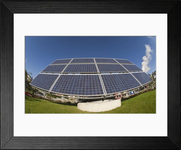 Framed Print : Solar panels a the roundabout island, Ost district, Woergl, Tyrol, Austria, Europe